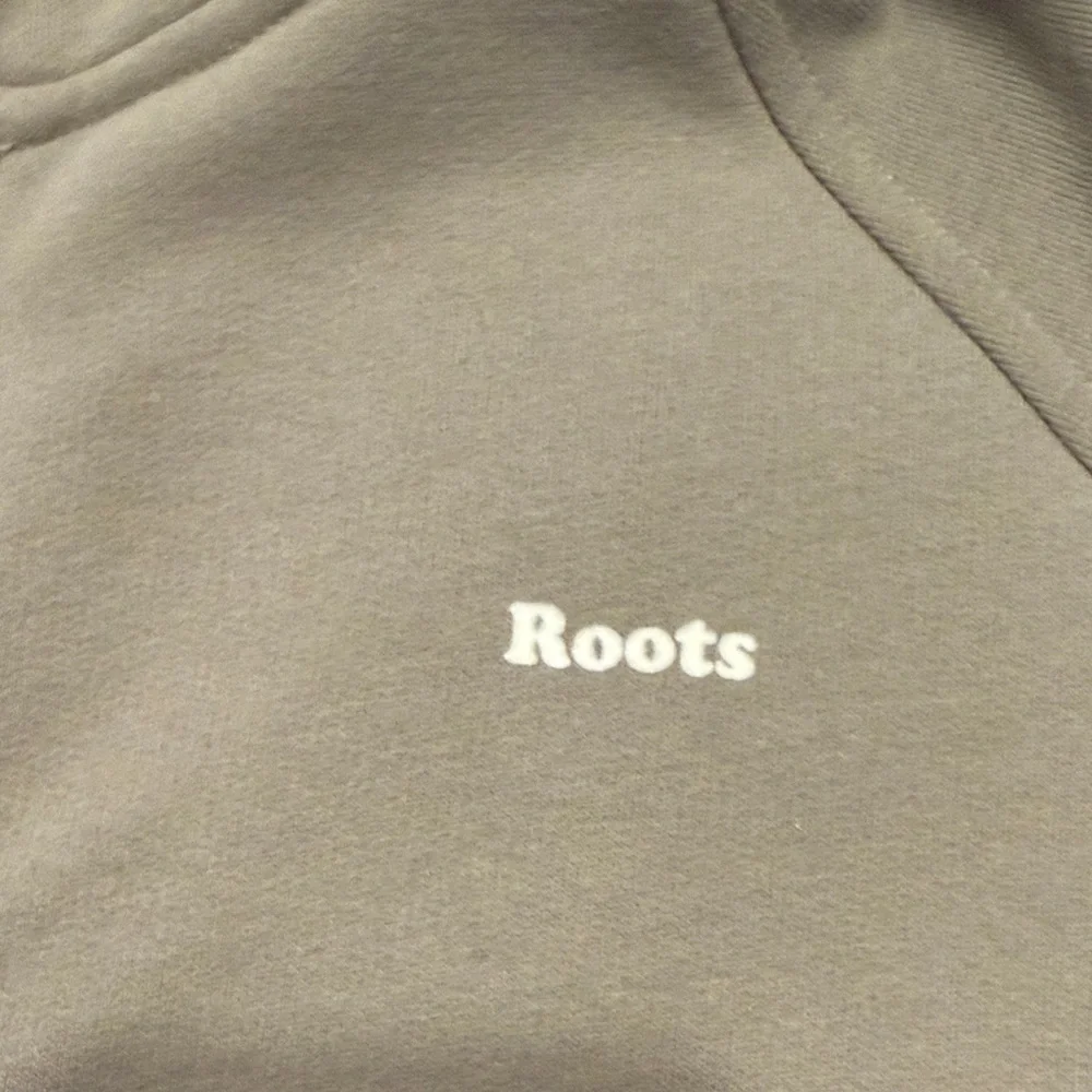 Roots Cropped Zip Hoodie in Taupe Brown/khaki/ - Picture 4 of 9